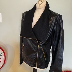 NWT Iman Global Chic Leather Moto Jacket Sz Small